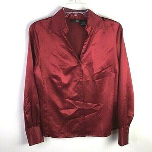 East 5th Blouse Burgundy Women's Size 4 Button Front NEW *Y